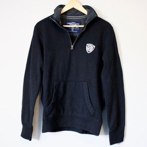 American Eagle Black Quarter Zip Sweater